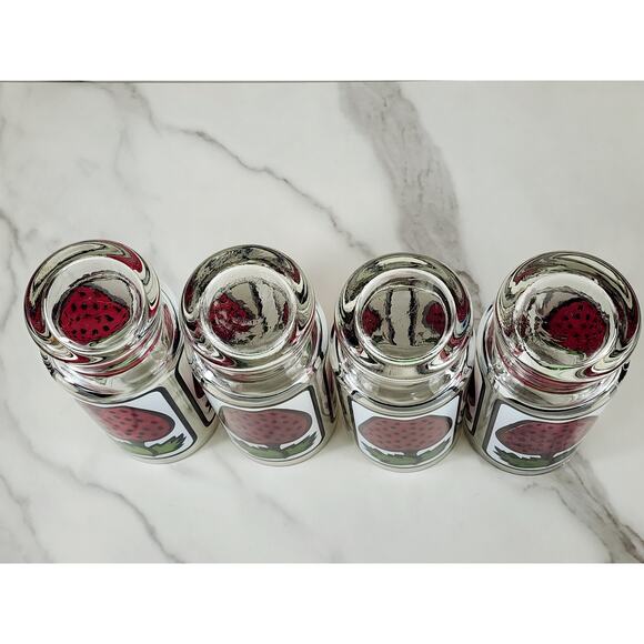 Libbey Strawberry Pedestal Tumbler Glass 16oz Retro 80's 6 1/2" x4 Vintage - Picture 13 of 14